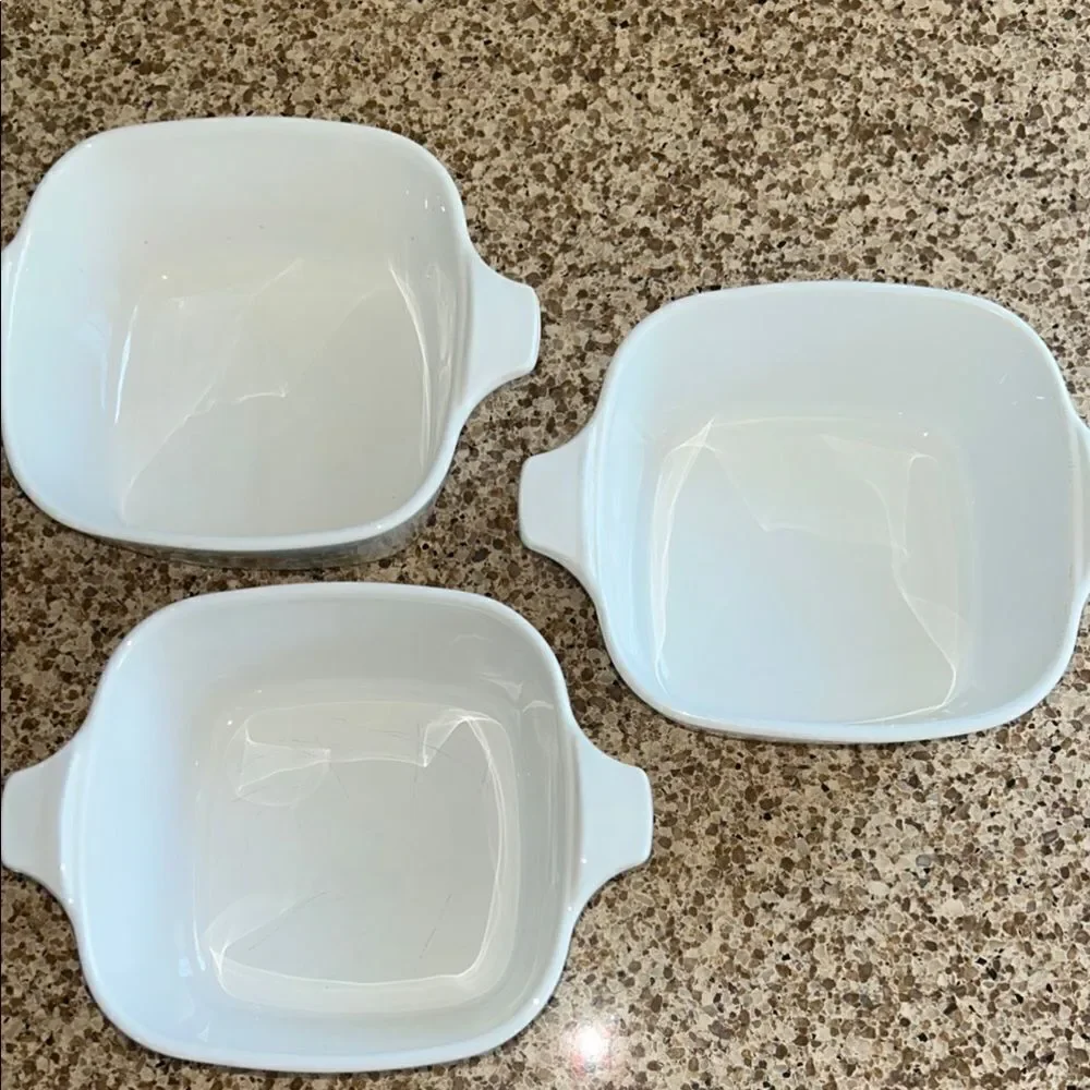 Vintage Corningware Poppy 🌼 Pretty 3 Mini Casserole 🥘 dishes Made in 🇺🇸